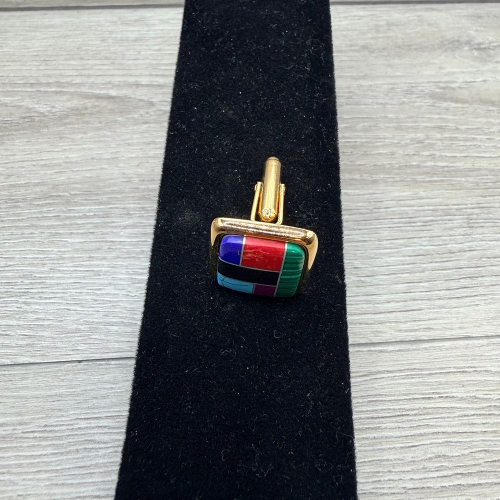 Gold Tone Multicolor Brooch